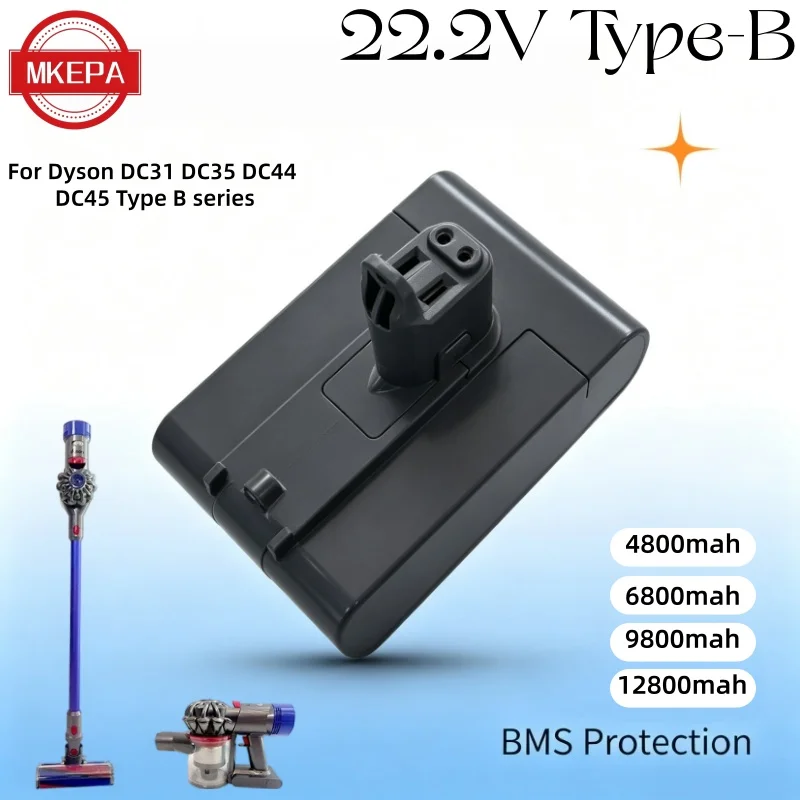 Screw Fastener Vacuum Cleaner Lithium Ion Battery 22.2V 48000mAh‑12800mAh Replacement for DC35 DC45 DC31 DC34 DC44