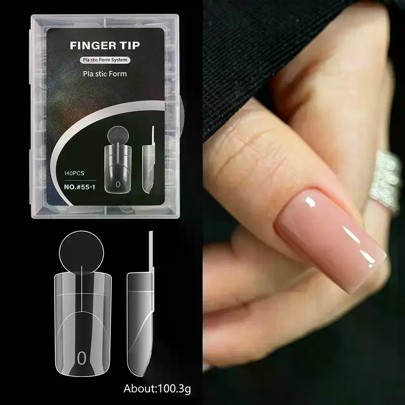 140Pcs Extension Reusable Matte Surface French Nail Dual Forms With Inner French Line 14 Sizes Full Cover Dual Nail Molds Quick