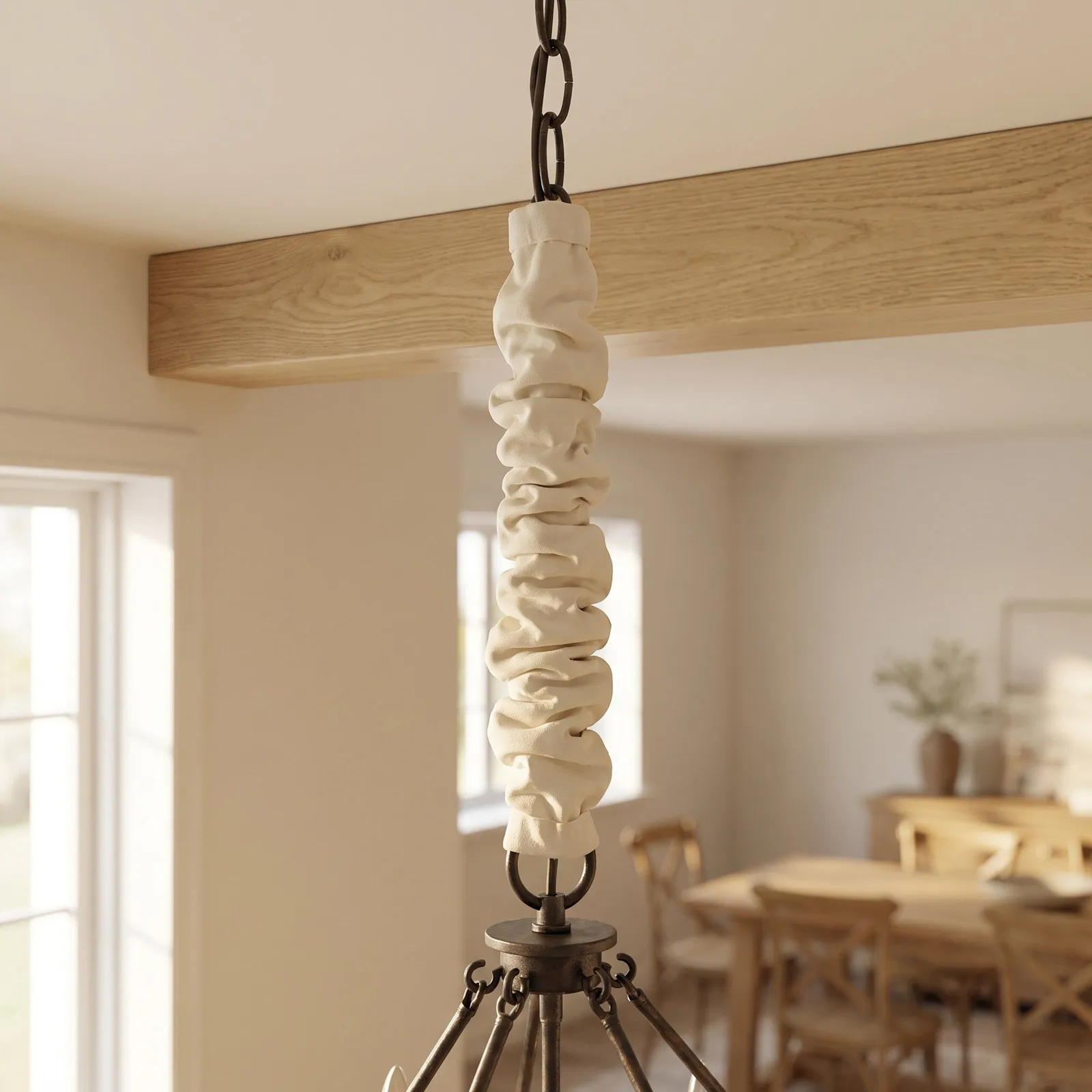 3.94ft Pendant Lamp Cable Sleeve Fabric Cord Cover Neutral Color Ceiling Light Wire Protector Cord Management Sleeve Dust Cover