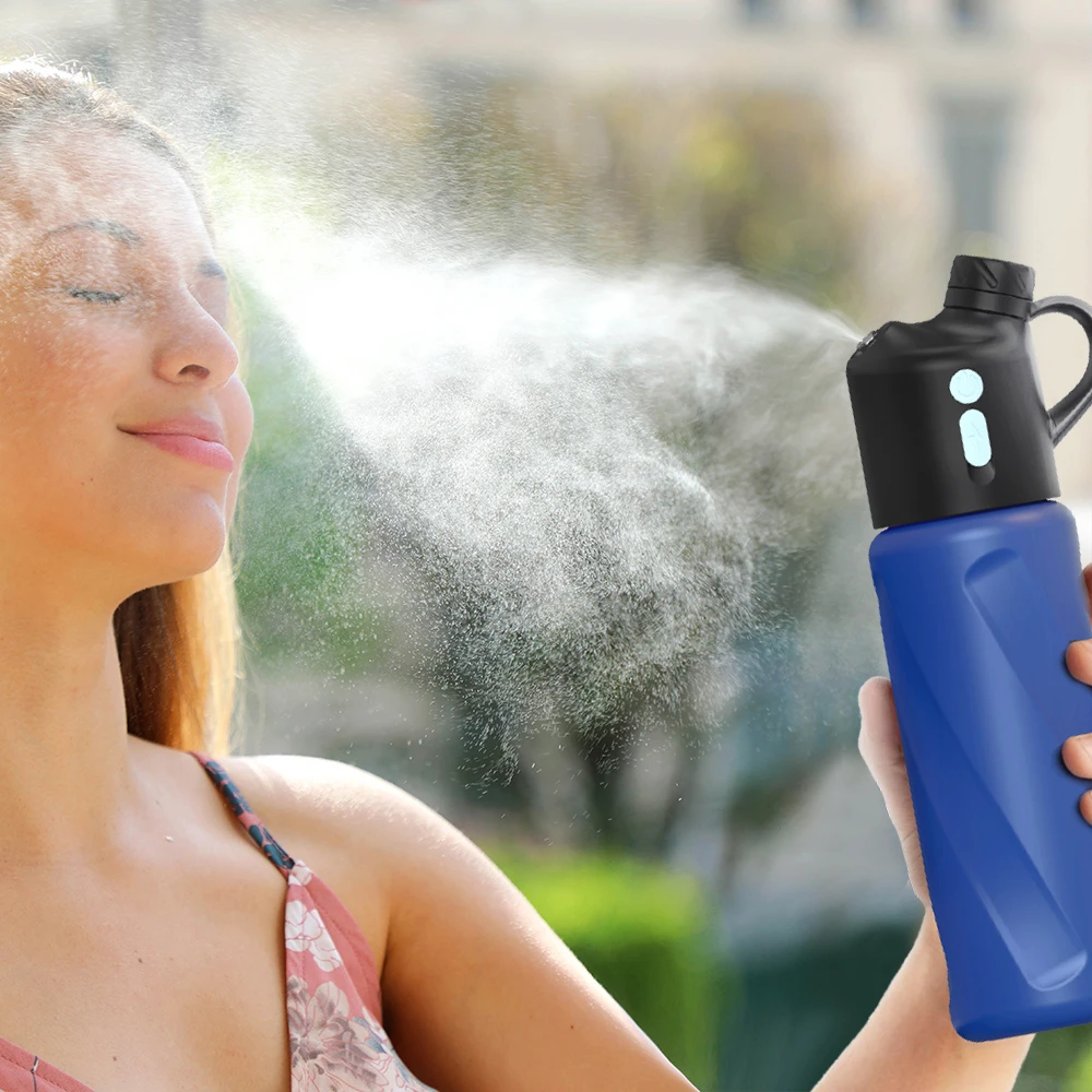 Innovative dual spray and drinking water bottle boiling water for outdoor sports and summer adventures