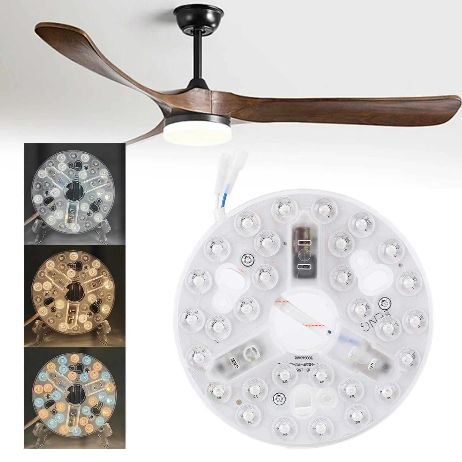 

Ceiling Fan LED Light Replacement 5.3 Inch LED Light Retrofit Kit 95 To 265V 3000K 4200K 6500K Multifunctional for Home