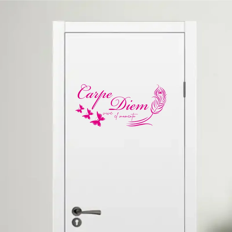 

Spanish Carpe Diem live in the moment Feather Wall Sticker Kids Room Bedroom Spanish Carpe Diem Butterfly Wall Decal Living #553