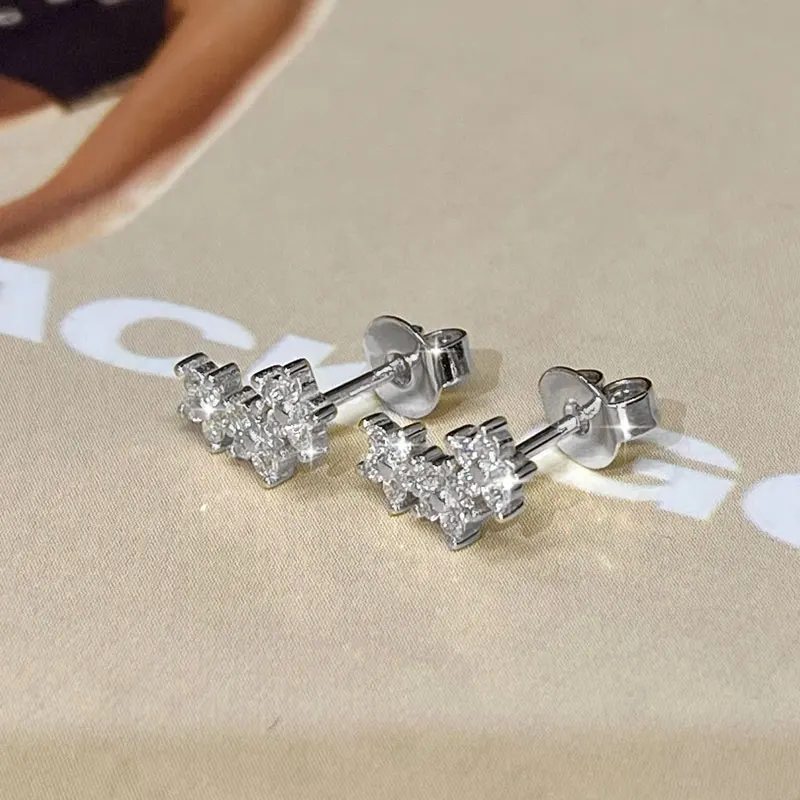 Lnngy Zertifizierte Moissanit-Ohrstecker Niedliche Blumen-Knorpel-Ohrringe für Frauen Exquisiter Fünfzackiger Stern Ohrschmuck Geschenk – Detail 14
