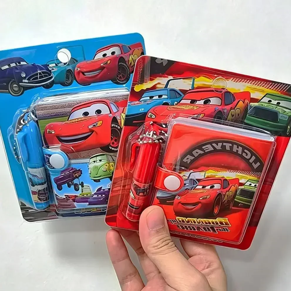 Disney Cars Cartoon Stationery Set, Mini Notebook & Ballpoint Pen Combo, Student Gift Stationery