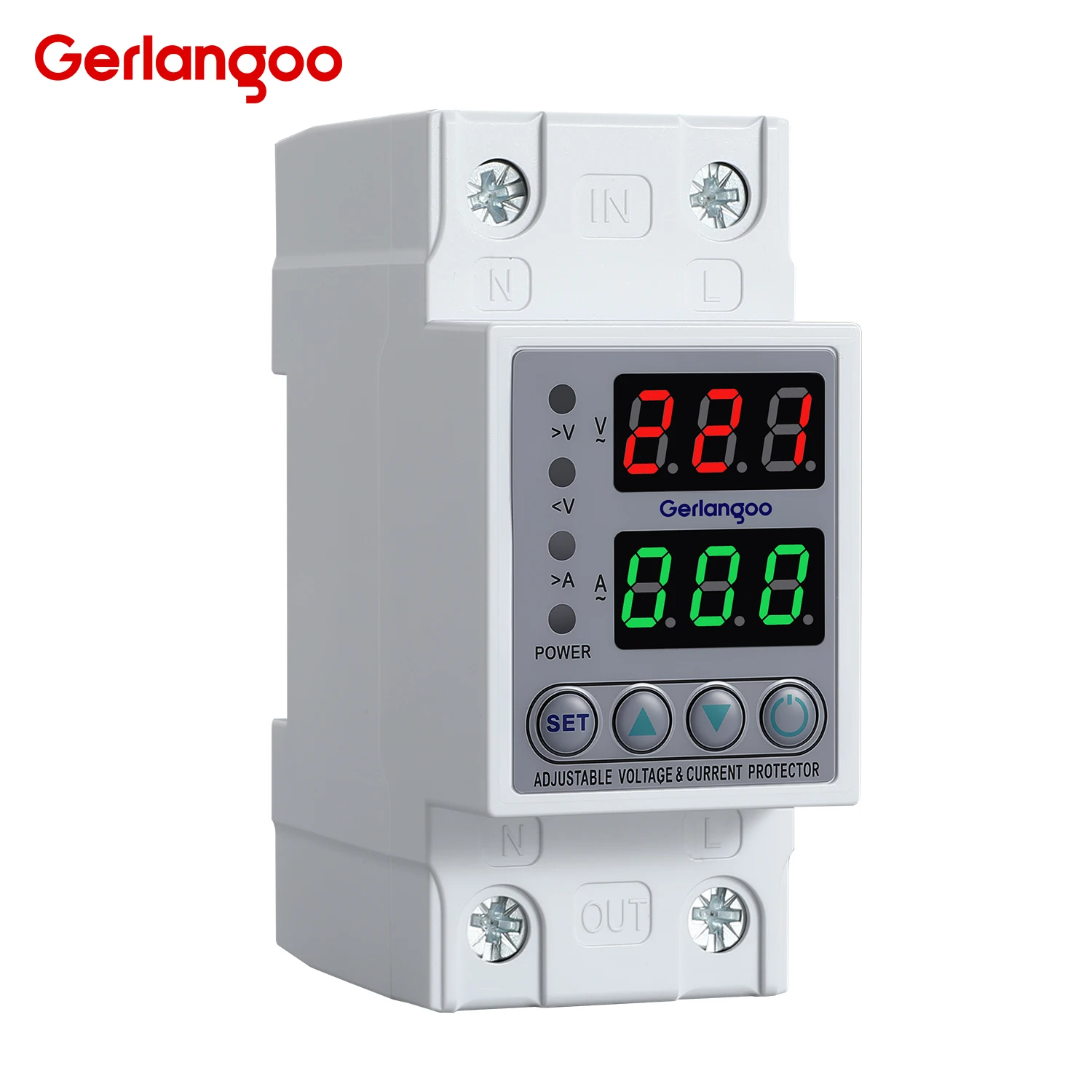 Din Rail 110V 230V AC Adjustable Over Under Voltage Protective Device Protector Relay Monitor Current Limit 40A 63A 80A