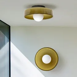 Luz de techo de cristal nórdico de un solo cabezal, lámpara G9, fuente de lámpara de pared para entrada, pasillo, balcón, sala de estar, accesorios de dormitorio