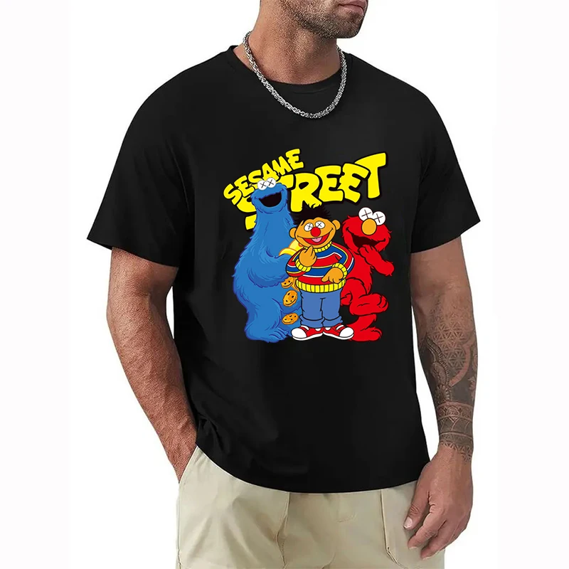 

Graphic T Shirts Y2k Men's Clothing S-Sesame S-Street Gifts for Boyfriend Personalized Streetwear New in Tops Vintage Tees