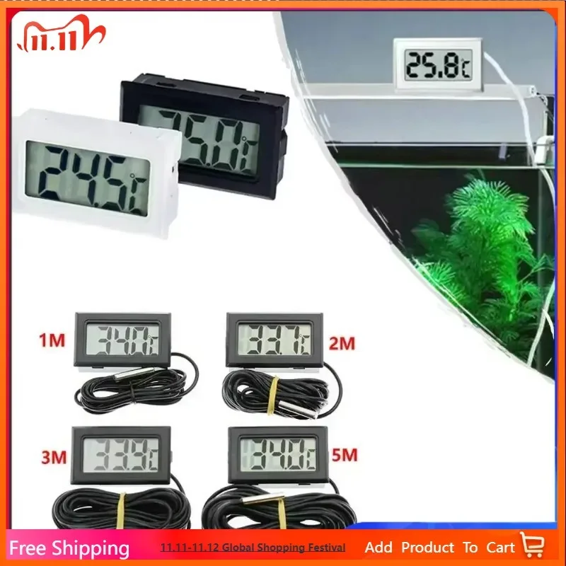 

Mini LCD digital thermometer used for freezer temperature - 50-110℃ refrigerator thermometer indoor and outdoor waterproof probe