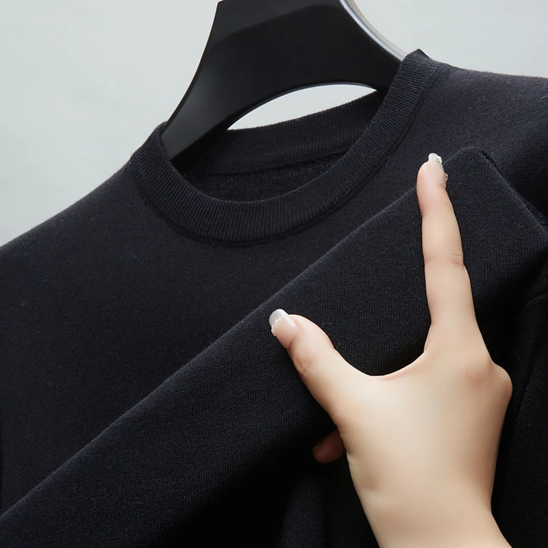 Men's Sweater Men Round Neck Knitted Pullovers Blended Wool Sweater Fall Winter Warm Men Jumper Slim Fit Casual Basic Model Tops