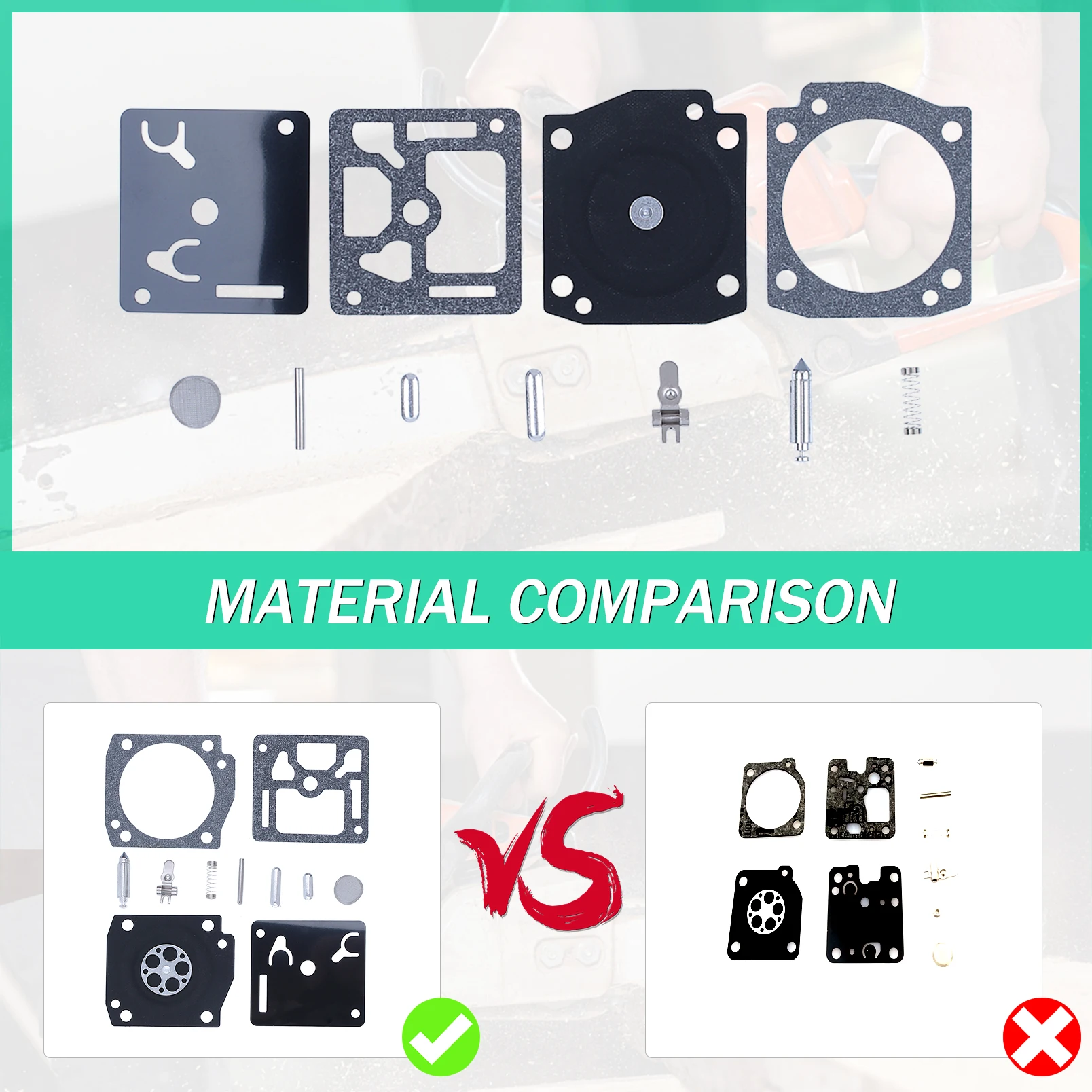 Carburetor Repair Diaphragm Kit For Husqvarna 340 345 346 353 350 346XP Chain Saw Spare Part Zama RB-122 RB 122