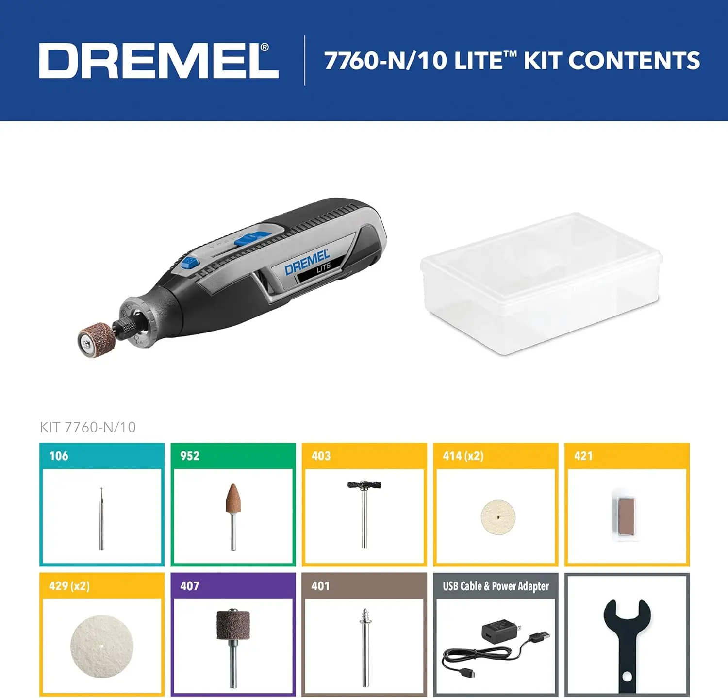 7760 N/10 4V Li-Ion Draadloos Roterend Gereedschap Multifunctionele Draaibare Gereedschapskit Met Variabele Snelheid, Usb-Opladen, Eenvoudige Accessoire-Wijzigingen