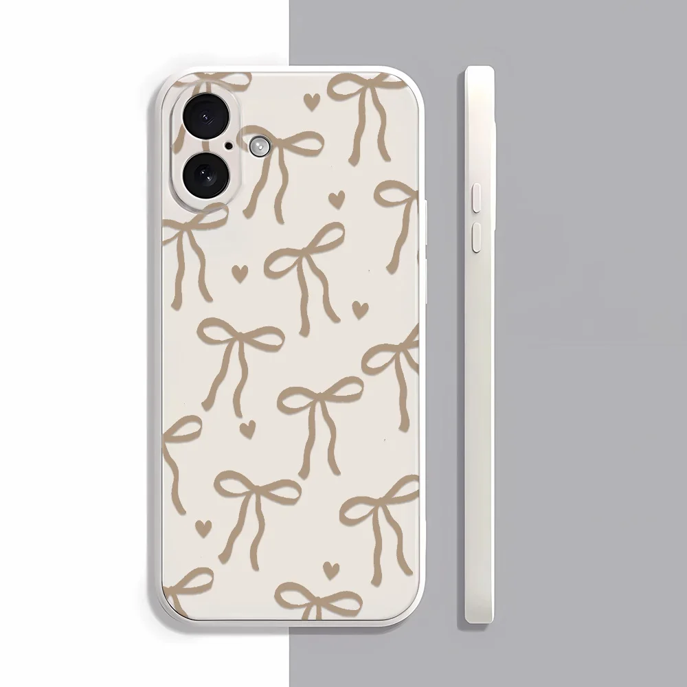 

Чехол для телефона с узором «Сердце-бант» для iPhone 17 Pro Max/17 Pro/17/16/15/14/13/12/11/Pro/Plus – Модный эстетичный чехол, отличный подарок для друга