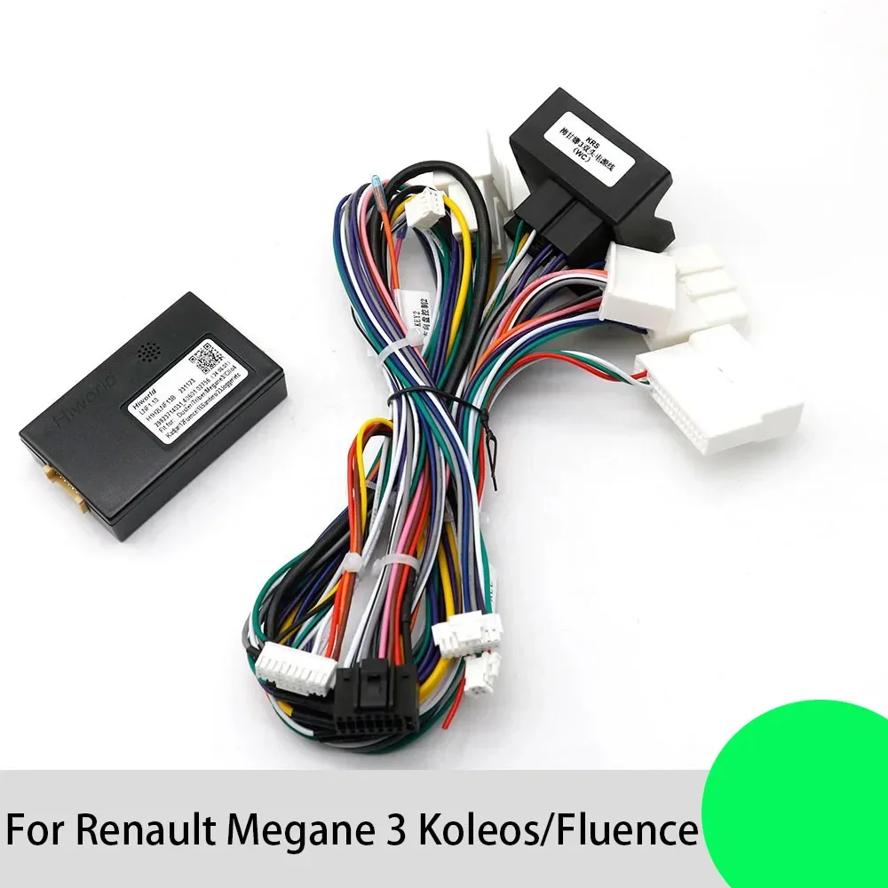 For Renault Megane 3 Koleos/Fluence Stereo Installation Wire Adapter Car 16pin Audio Wiring Harness With Canbus Box