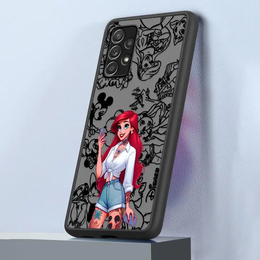 حافظة لهاتف سامسونج جالاكسي A24 A36 A34 A22 A35 A56 A25 A26 A21s A71 A72 ديزني ارييل برينسيس