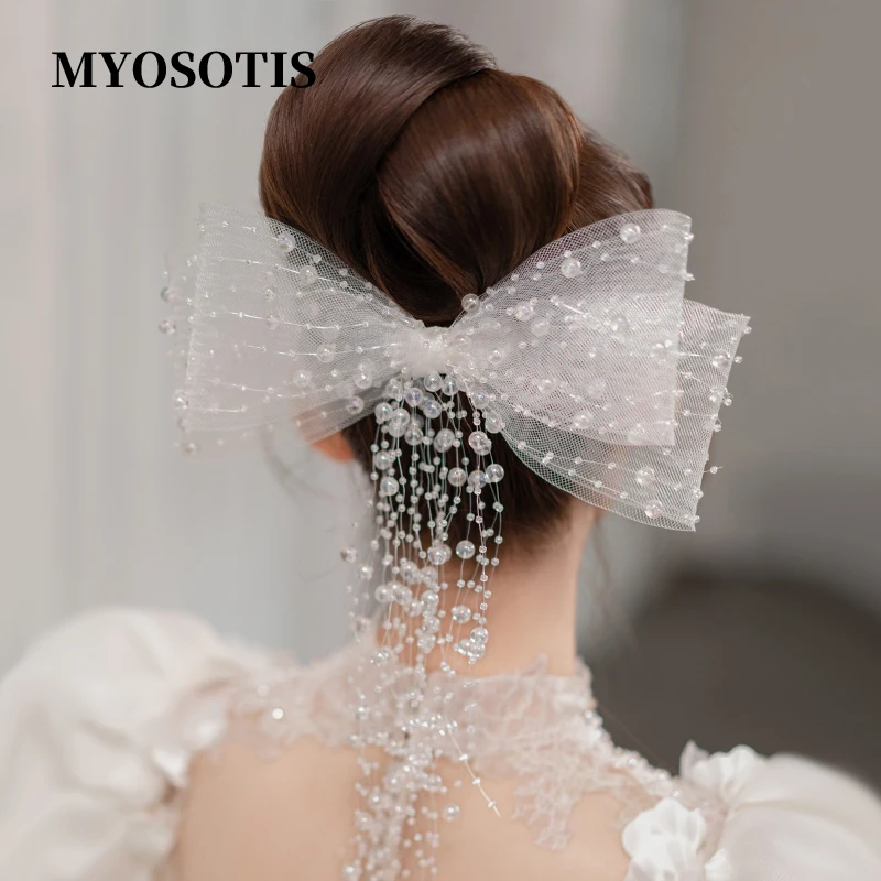 

New Princess Bowknot with Crystal Decoration Hairpin Bridal Headdress Wedding Party Evening Dress Hair Accessories