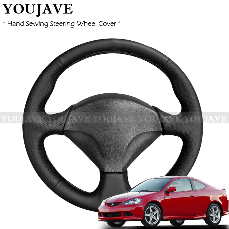 

Для Honda S2000 2000-2008, Acura RSX DC5 2001-2006: Чехол на руль ручной работы из натуральной кожи и замши, нескользящий, аксессуар для улучшения хватки