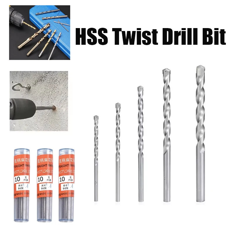 

10 шт. мини-спиральные сверла из быстрорежущей стали, профессиональный набор для сверления стали, дерева и пластика, маленькие прецизионные биты для поделок и поделок