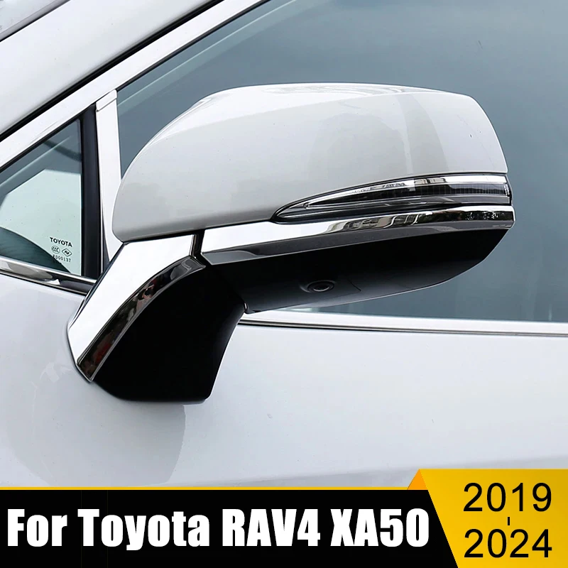 

For Toyota RAV4 XA50 2019 2020 2021 2022 2023 2024 RAV 4 ABS Car Rearview Mirror Side Molding Cover Trim Stickers Accessories