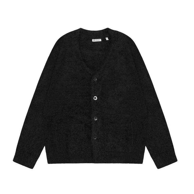 Black Oversized High Quality Fashion Casual Knit Sweater Our Legacy Men Women Button Pocket Slouchy Wool Wool Cardigan With Tags