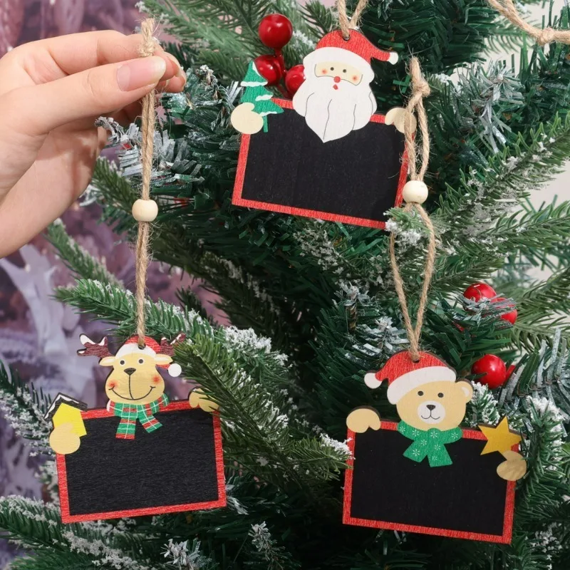 10/1pcs Mini Blackboard Hanging Pendant Christmas Wooden Writable Blackboards DIY Xmas Tree Party Home Decoration Supplies Gifts