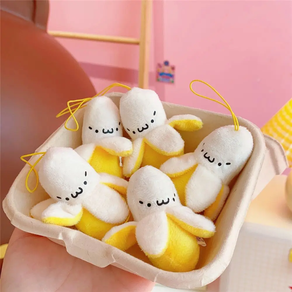 Mini Gift Bags Phone Pendant Cartoon Fruit Ornaments Cute Banana Pendant Key Chains Plush Toy Keyrings