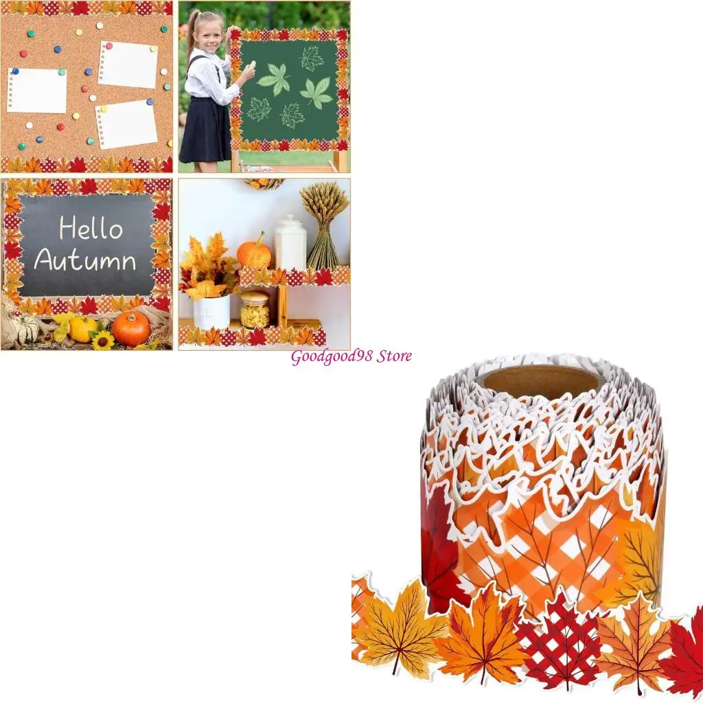 

32.8ft Leaf Border Sticker for Bulletin Board Notice Board Classroom Thanksgiving Decoration Bulletin Board Border Trim