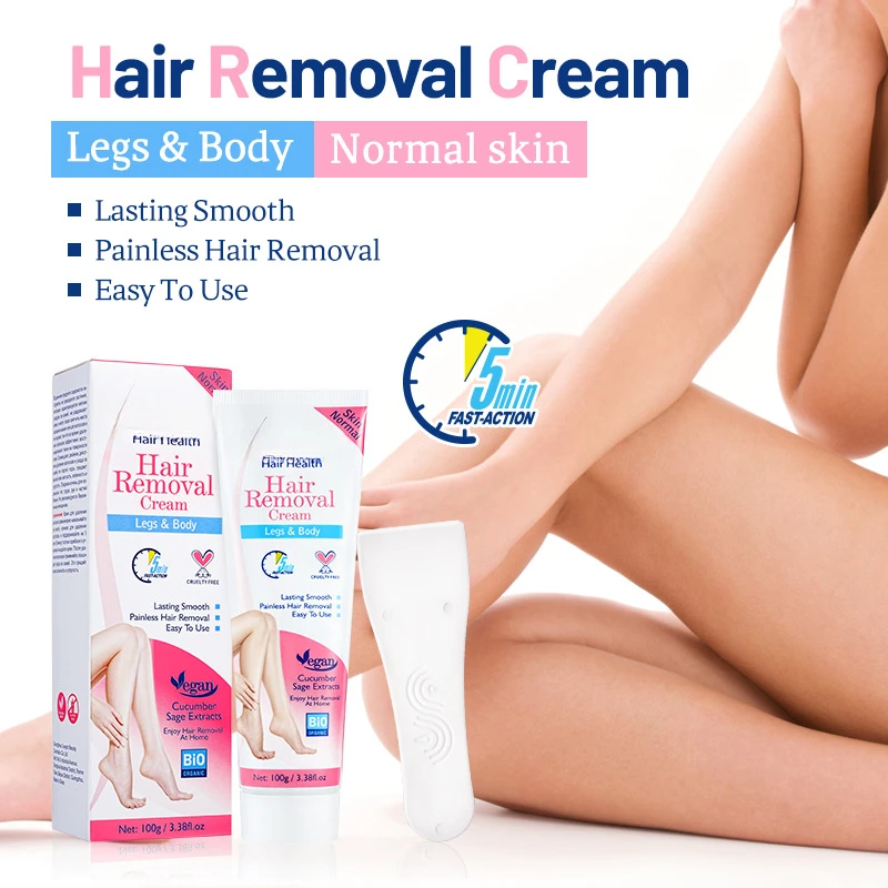 100g Hair Removal Cream Gentle Hair Health Painless Gentle Depilatory Smooth Skin Treatment for Facial and Body Even Tone