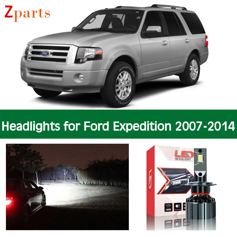 1 Pair Car Bulbs For Ford Expedition 2007 - 2014 LED Headlight Canbus Headlamp Low High Beam Auto Lighting Lamp Accessories Part