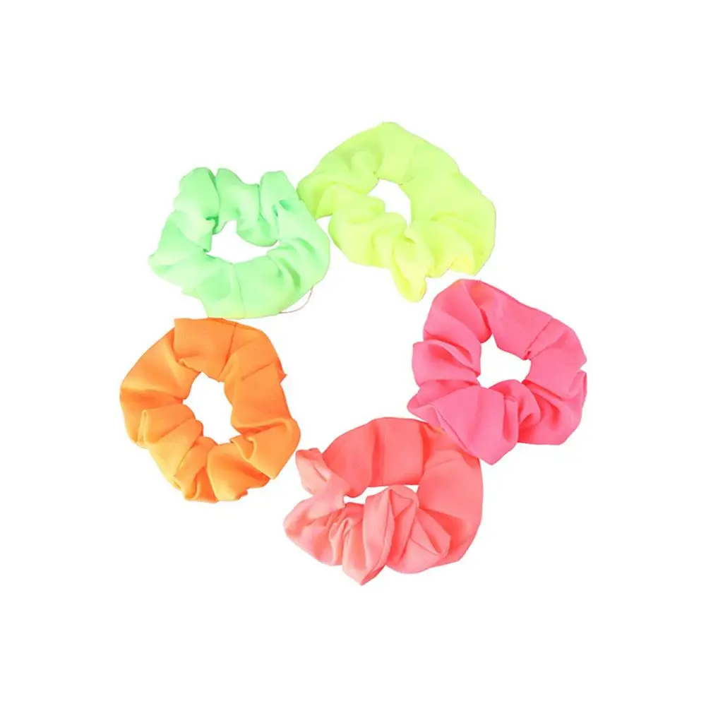 Ladies Neon Colour Scrunch Hair Rope Hair Ties Headwear Hair Accessories