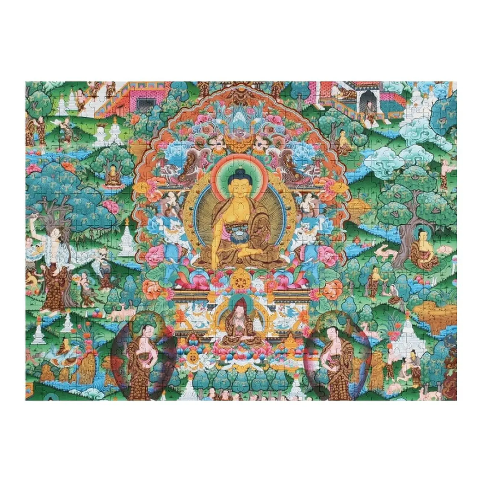 

Mandala 83 Life Of Buddha Thangka Jigsaw Puzzle Wood Photo Personalized Customized Picture Puzzle