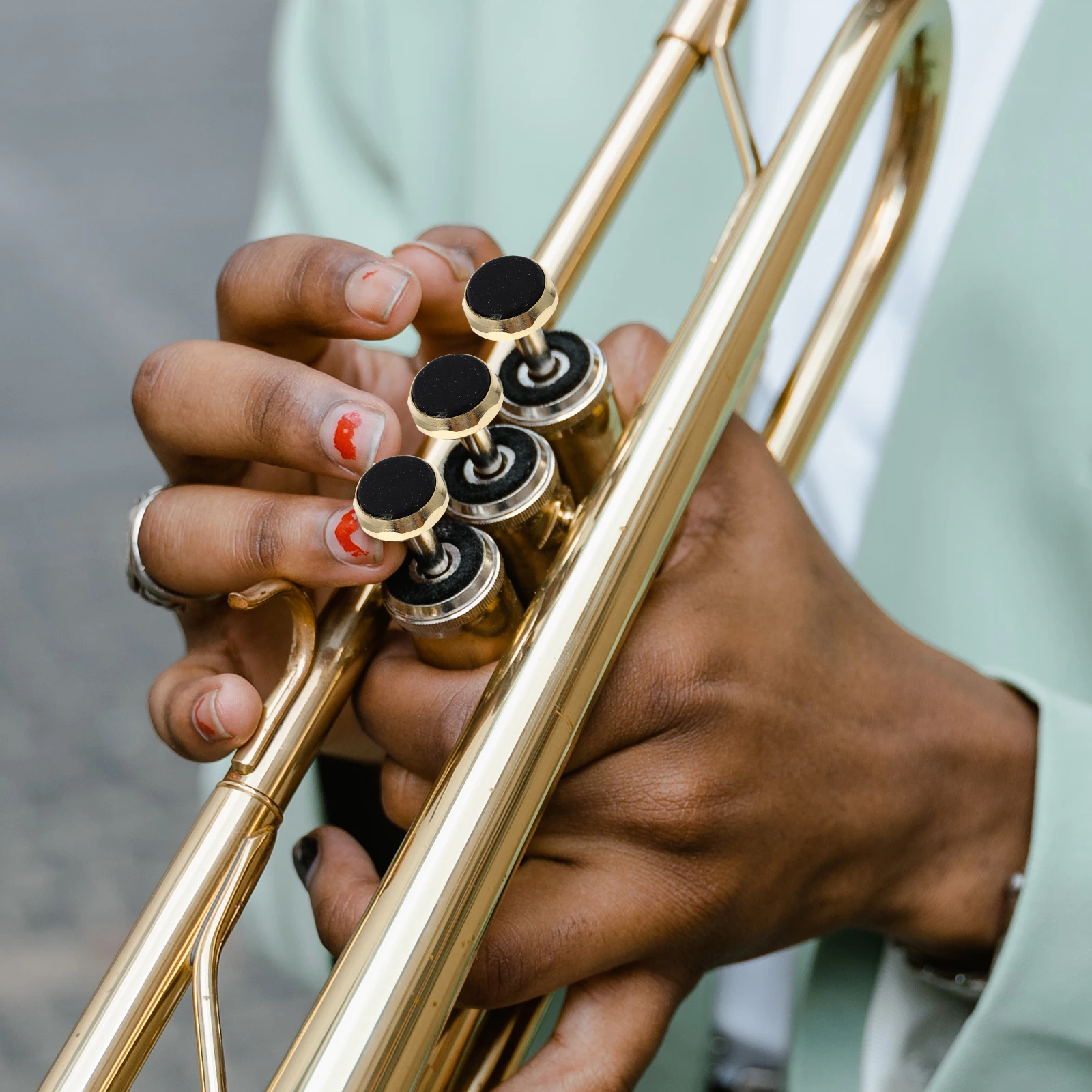 

Golden Trumpet Copper Valve Cap Trumpet Button Buckle Kids Finger Snap Musical Instruments Accessories Brass Parts