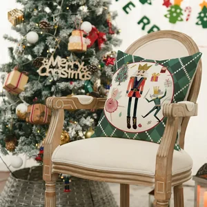 Frohe Weihnachten Break Green Bieting Kissen Cover, Winter Holiday Party Kissenbedeckung Dekoration für Sofa 60x60 10 Hauptverkaufskissen 60x60 - №10