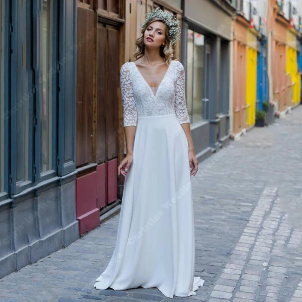 

Luminous V-Neck Wedding Dresses Elegant Formal Elegant Bridal Sexy Sleeveless Latest launched Banquet Women Robe 2025 Customized
