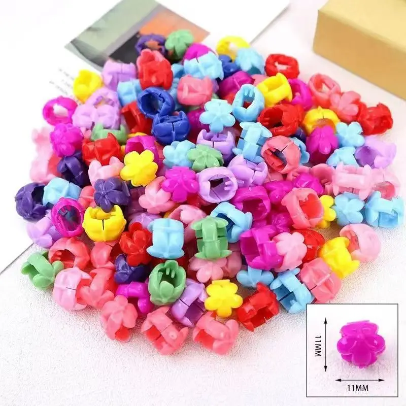 50/100Pcs Colorful Small Girls Hair Clips Cute Flower Star Hair Claws Styling Hair Braid Hairpins Kids Hair Accessories Headwear