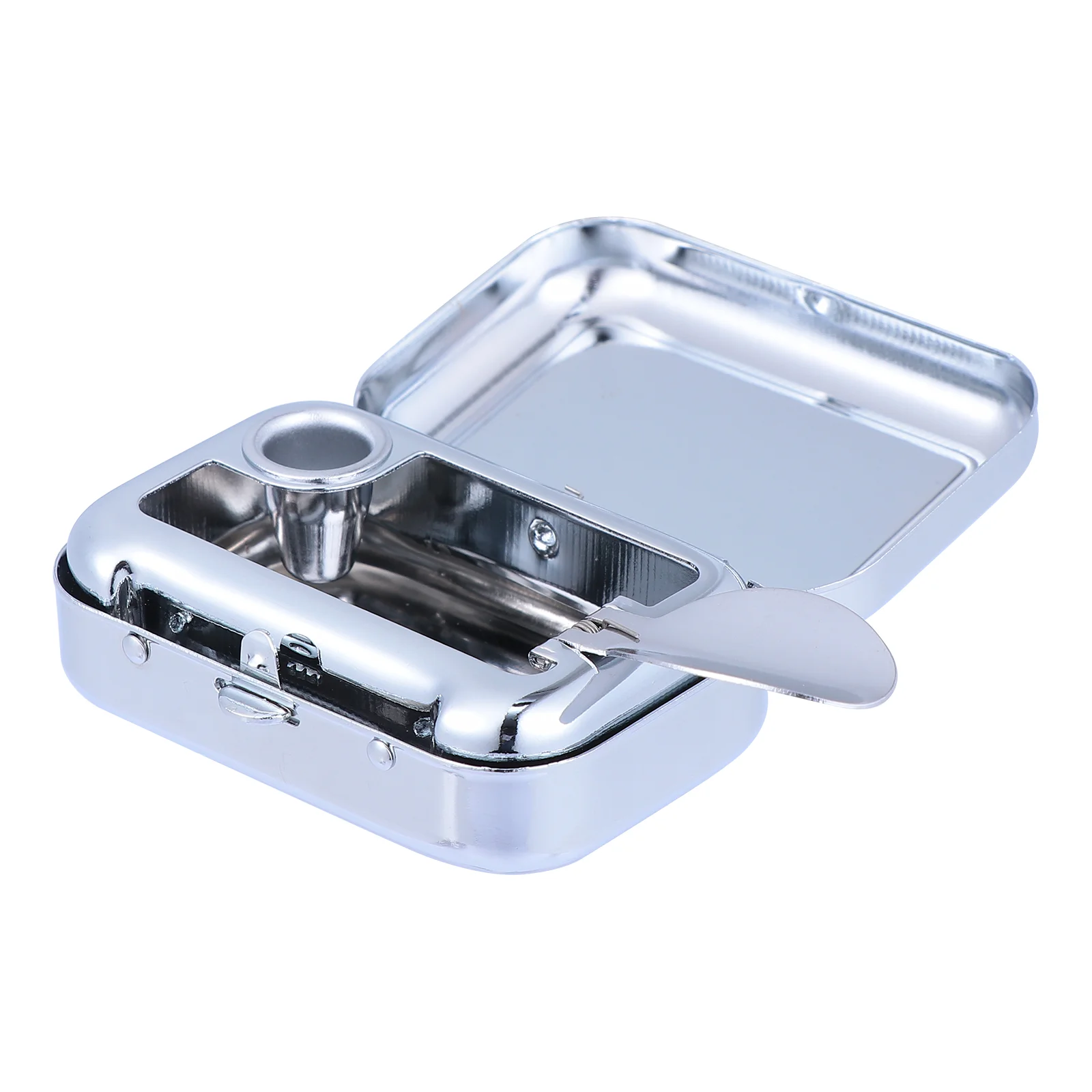 

Mini Portable Ashtray Travel Personal Stainless Steel Desktop Smoking Indoor