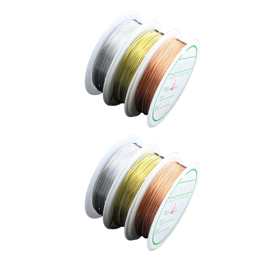 

6 Rolls Copper Wire for Jewelry Making Beading Crafts Assorted Colors Flexible Ductible Bracelet Tiara Wrapping