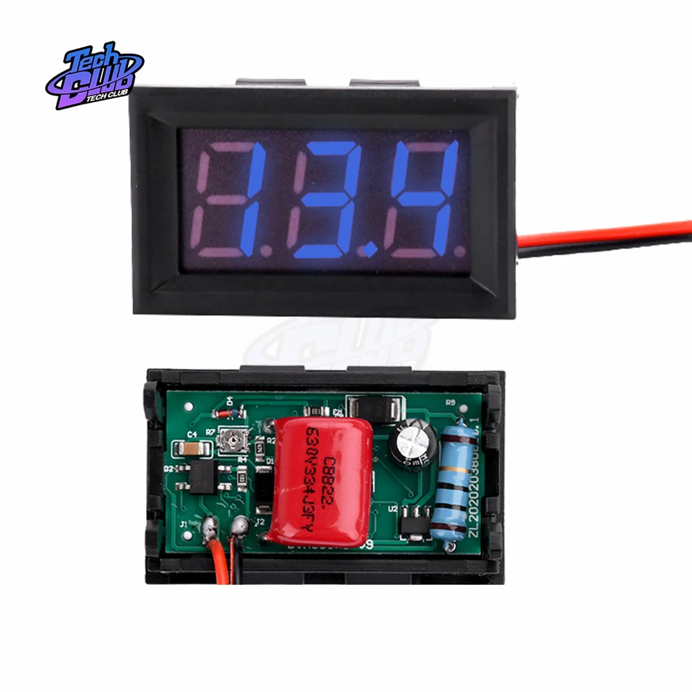 AC 70-500V 0.56" Inch LED Digital Voltmeter Voltage Meter Volt 2 Wires Red Green Blue Display DIY Instrument Tool