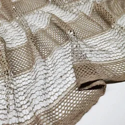 Bling Wide Striped Hollowed Crochet Mesh Elastic Lace For Skirt Vest Designer Material Lining Stockings DIY Craft