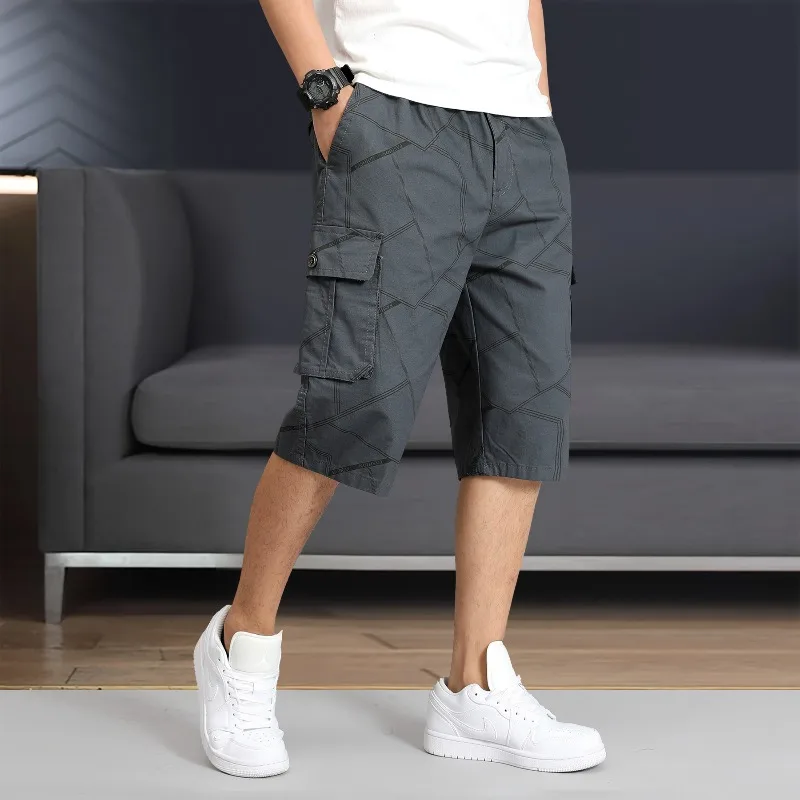 Men's Summer Striped Pocket Button Zipper Elastic High Waisted Fashion Casual Loose Sports Office Lady Vintage Formal Shorts