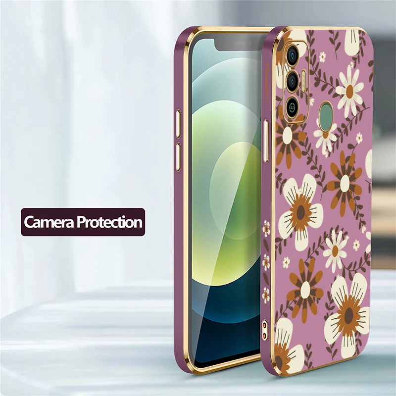 حافظة هاتف لهاتف انفينيكس تكنو سبارك 20 20C 7 8 10 Pro 8C 7T 5 Air 5 6 Go 2024 غطاء خلفي من السيليكون الناعم على شكل زهرة #5