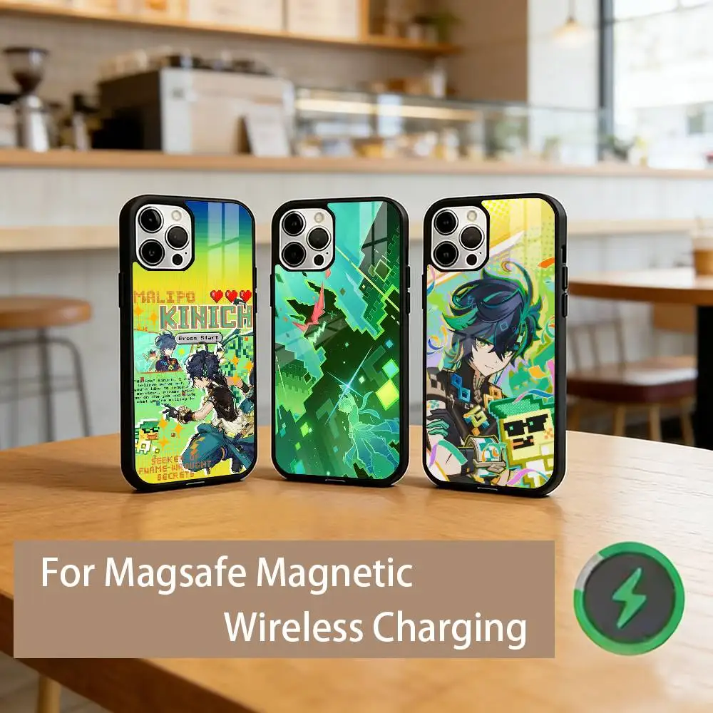 

Genshin K-Kinich Phone Case For iPhone17,16,15,14,13,12,11 Plus,Pro Magnetic For Magsafe Wireless Charging