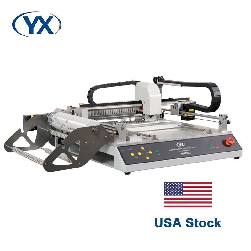

Stock in USA All Feeders Free SMT802B Nozzle Benchtop Placement Machine Automatic Pick and Place Machine