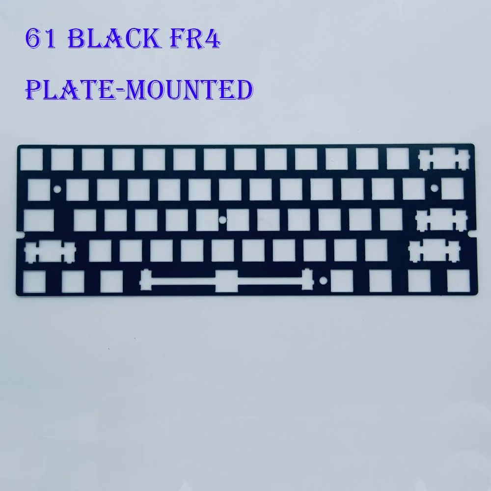 Cutomized Mechanical Keyboard GH60 61 64 Layout Solid Black FR4 Plate Stab Mounted on Plate