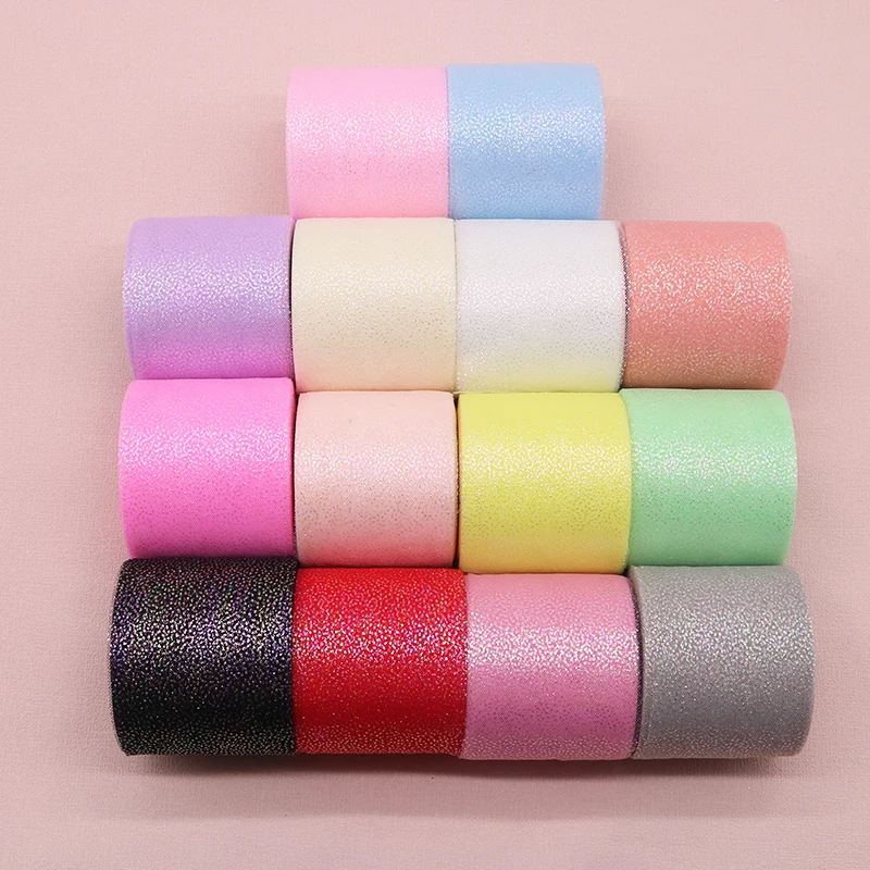 60mm 25yards 14 Colors High Density Organza Stain Ribbon DIY Hairbow Crafts Gift Bouquet Wrapping Supplies Sewing Accessories