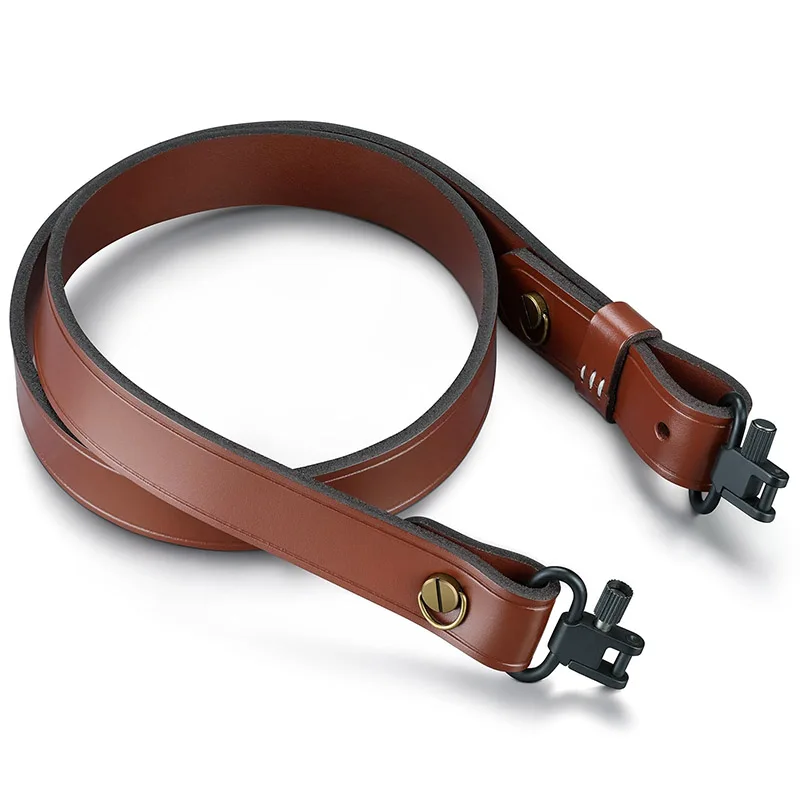 

Leather Two Point Rifle Sling Adjustable Gun Sling with Removable Swivels for Outdoor Sports Hunting Shooting
