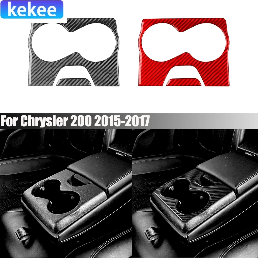

Автомобильные аксессуары из углеродного волокна, держатель для чашки на задней центральной консоли, внутренняя модифицированная наклейка, накладка для Chrysler 200 2015 2016 2017