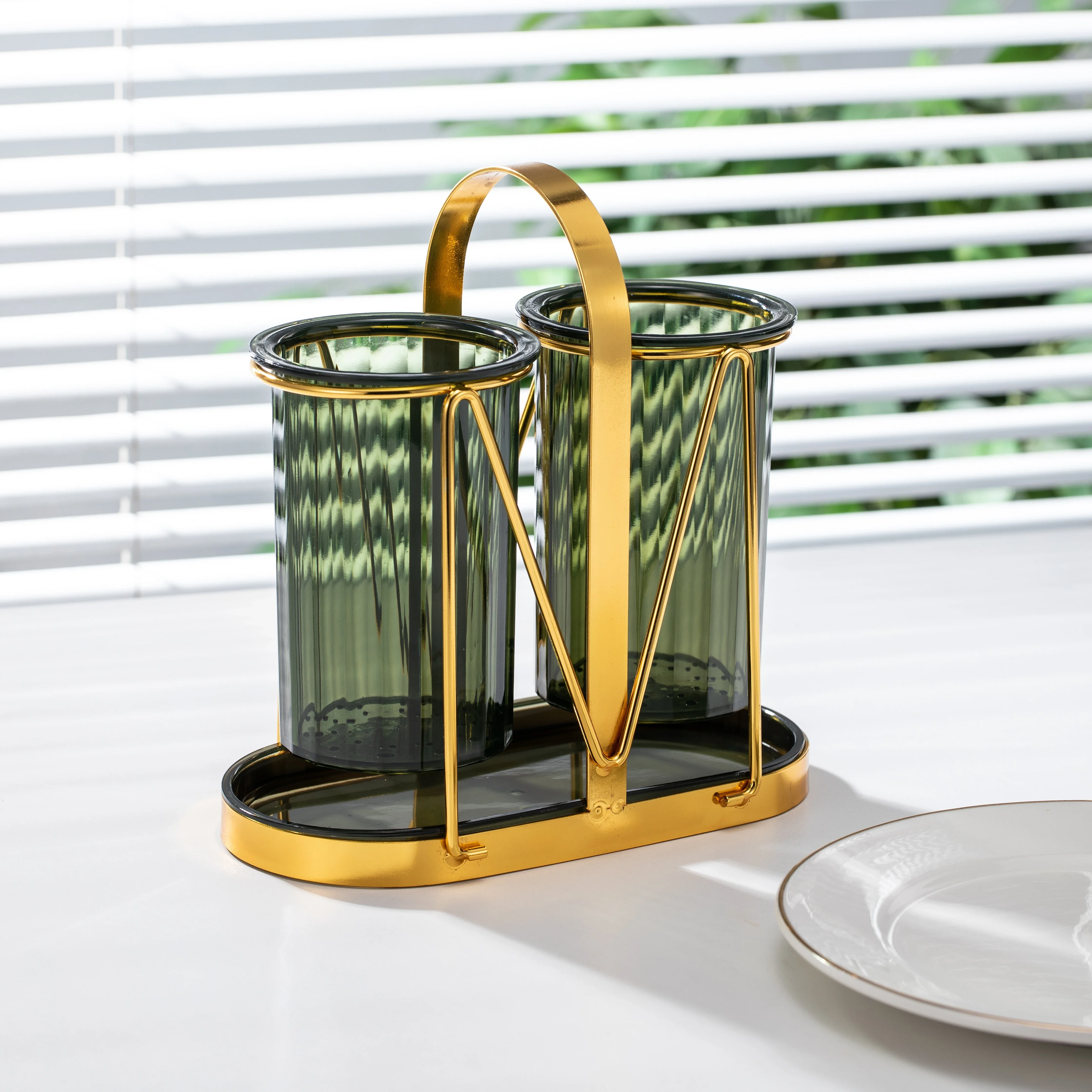 Multifunctional Modern Plastic Standing Type Cutlery Storage Rack Spoon Chopstick Barrel Household Small Utensils Crock