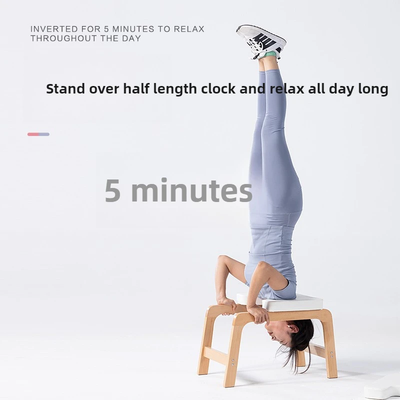 Solid Beech Wood Yoga Inversion Bench Anti-Gravity Training Equipment for Home Gym Durable Fitness Chair for Yoga/Pilates