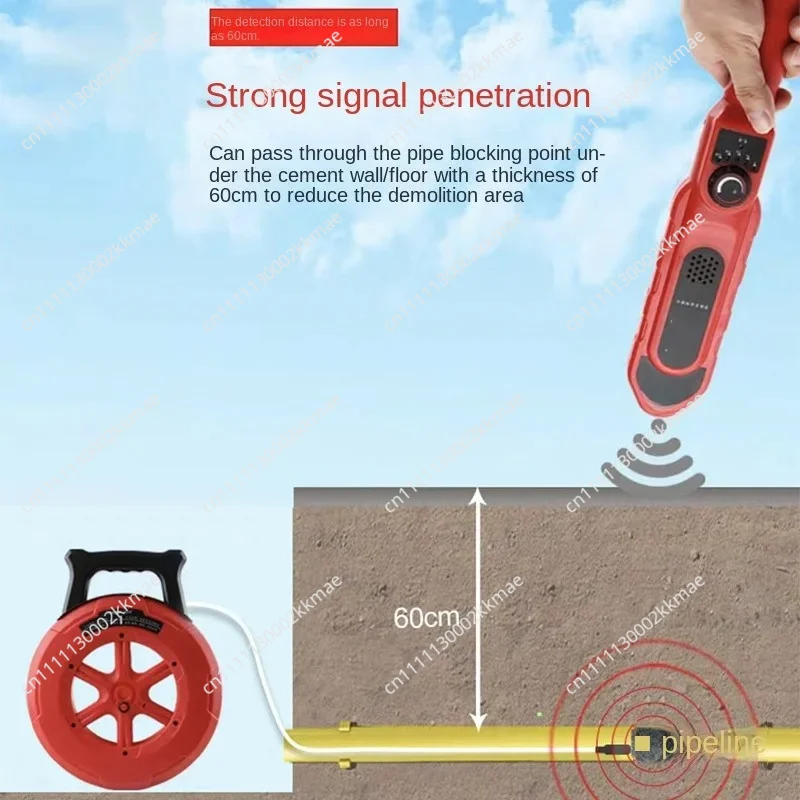 Cheap20M/40M High-Precision Pipeline Blockage Detector Pvc Instrument Diagnostic Scanner Pipeline with Waterproof Probe