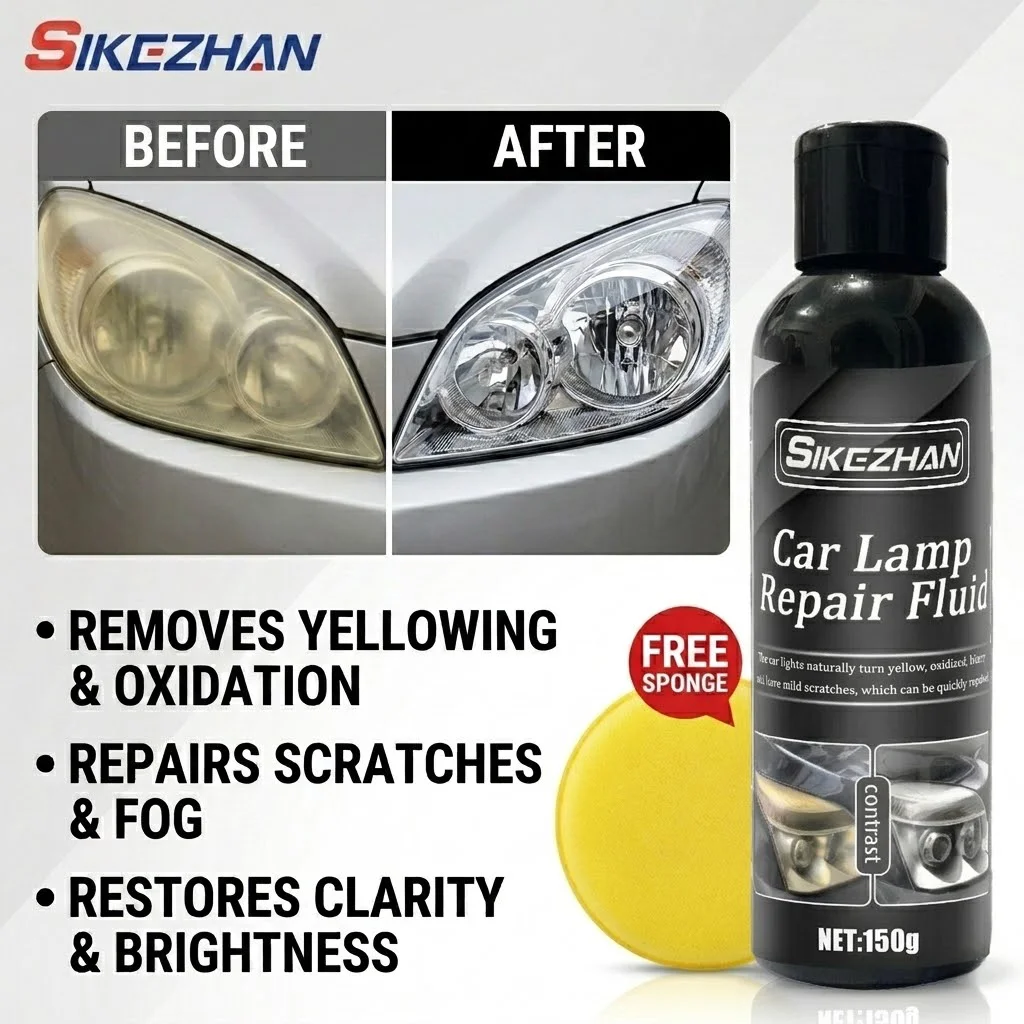 Kit de Restauración de Faros de 150g, Eliminador de Oxidación y Rayones, Pasta de Pulido Líquida para Reparación y Limpieza de Faros de Automóviles